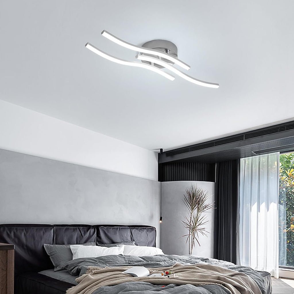 Ceiling Light - Silver Aluminium Frame, White Light