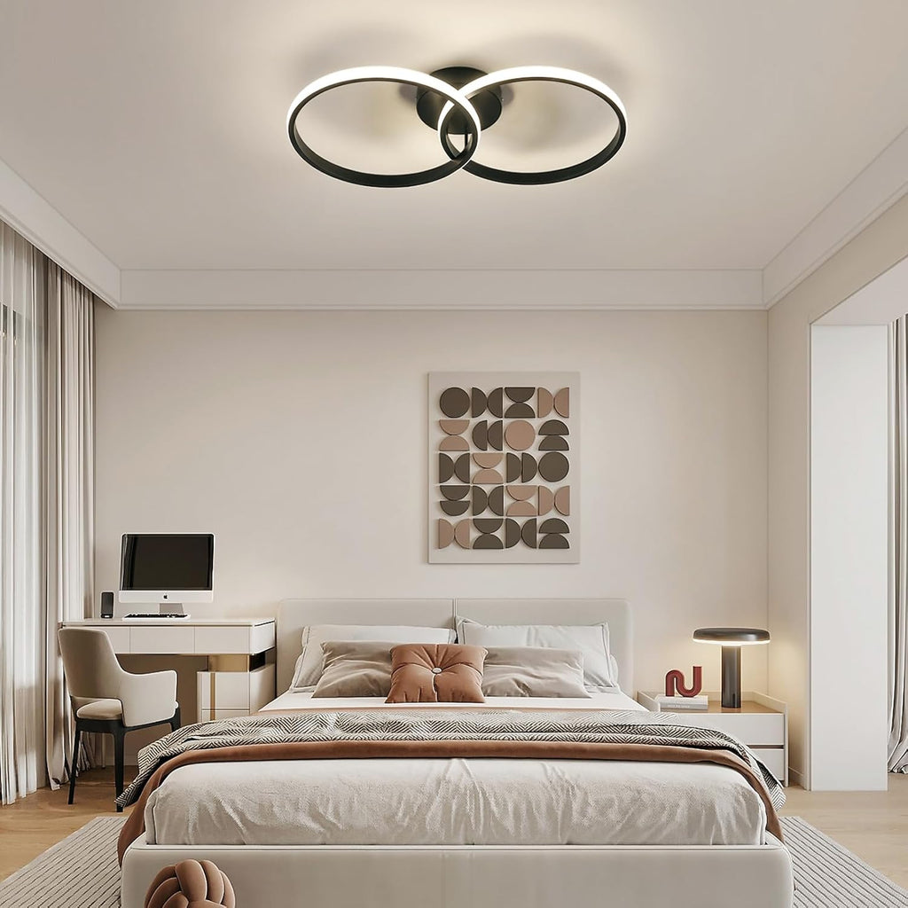 Ceiling Light - Black Aluminium Frame, Tunable and Dimmable