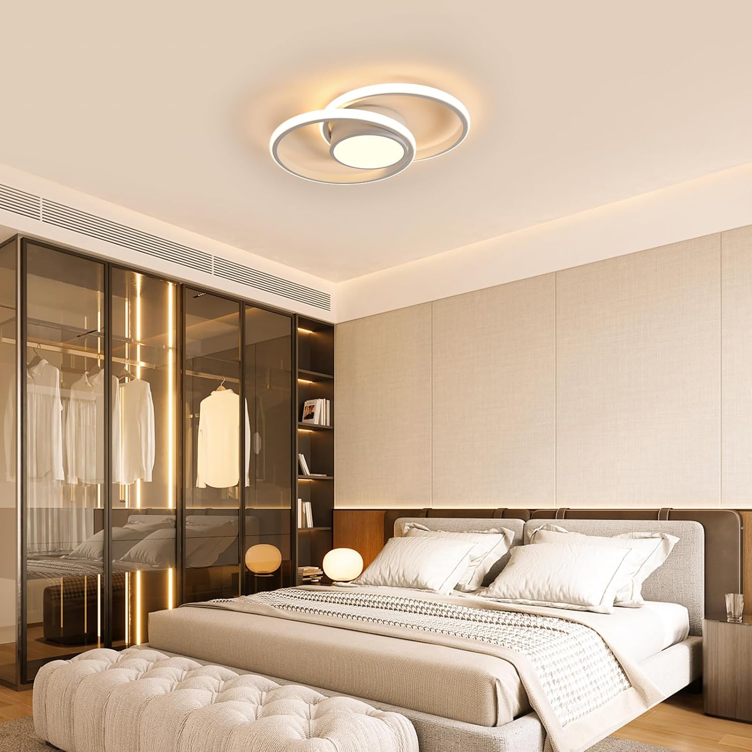 Ceiling Light - White Metal Frame, Tunable and Dimmable