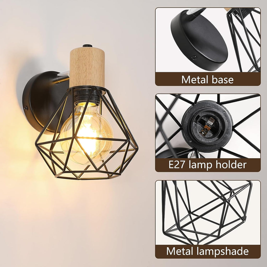 Wall Light - Black Metal Frame