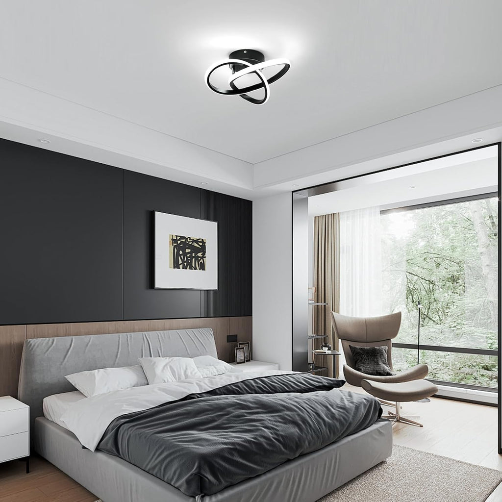 Ceiling Light - Black Aluminium Frame, White Light