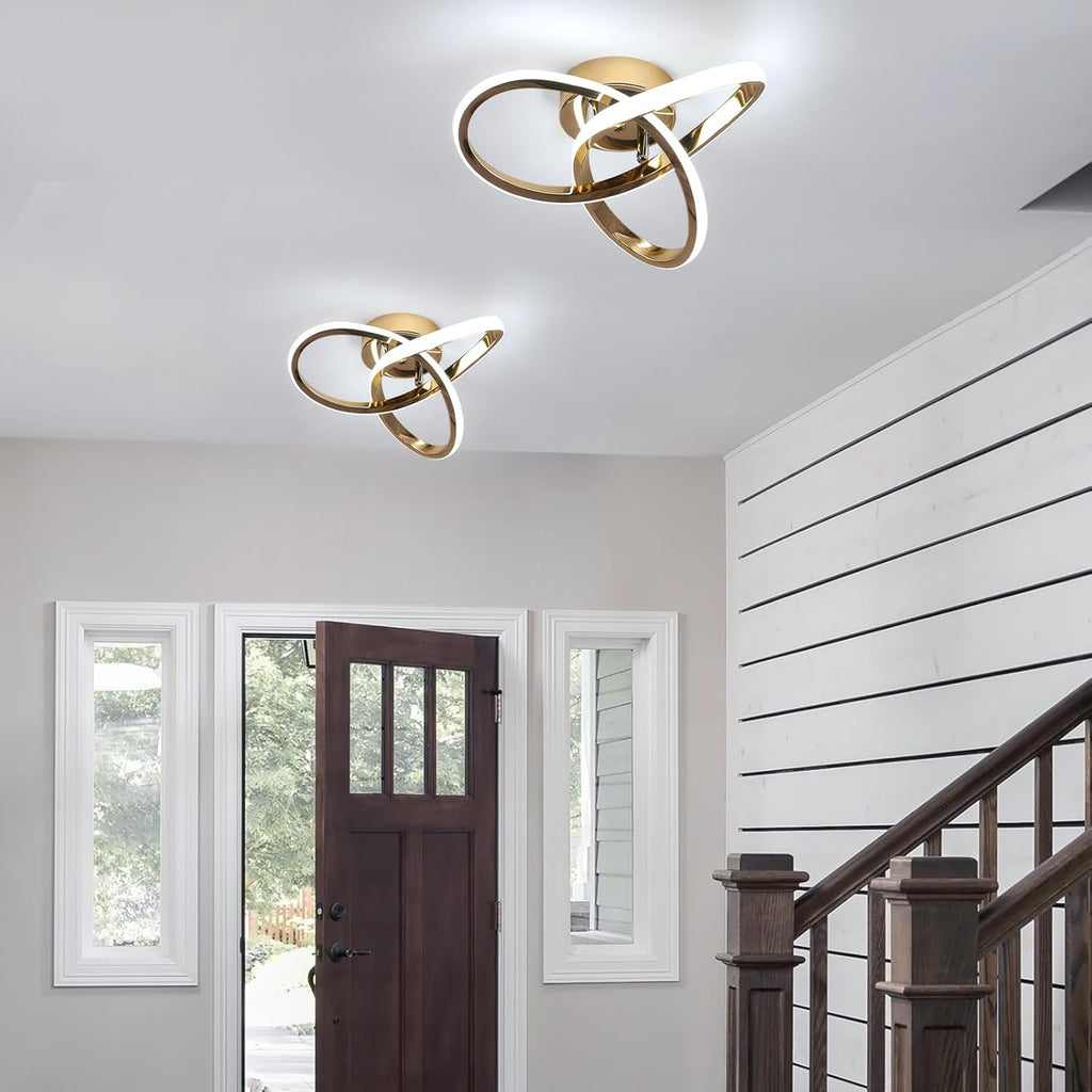 Ceiling Light - Gold Aluminium Frame, White Light
