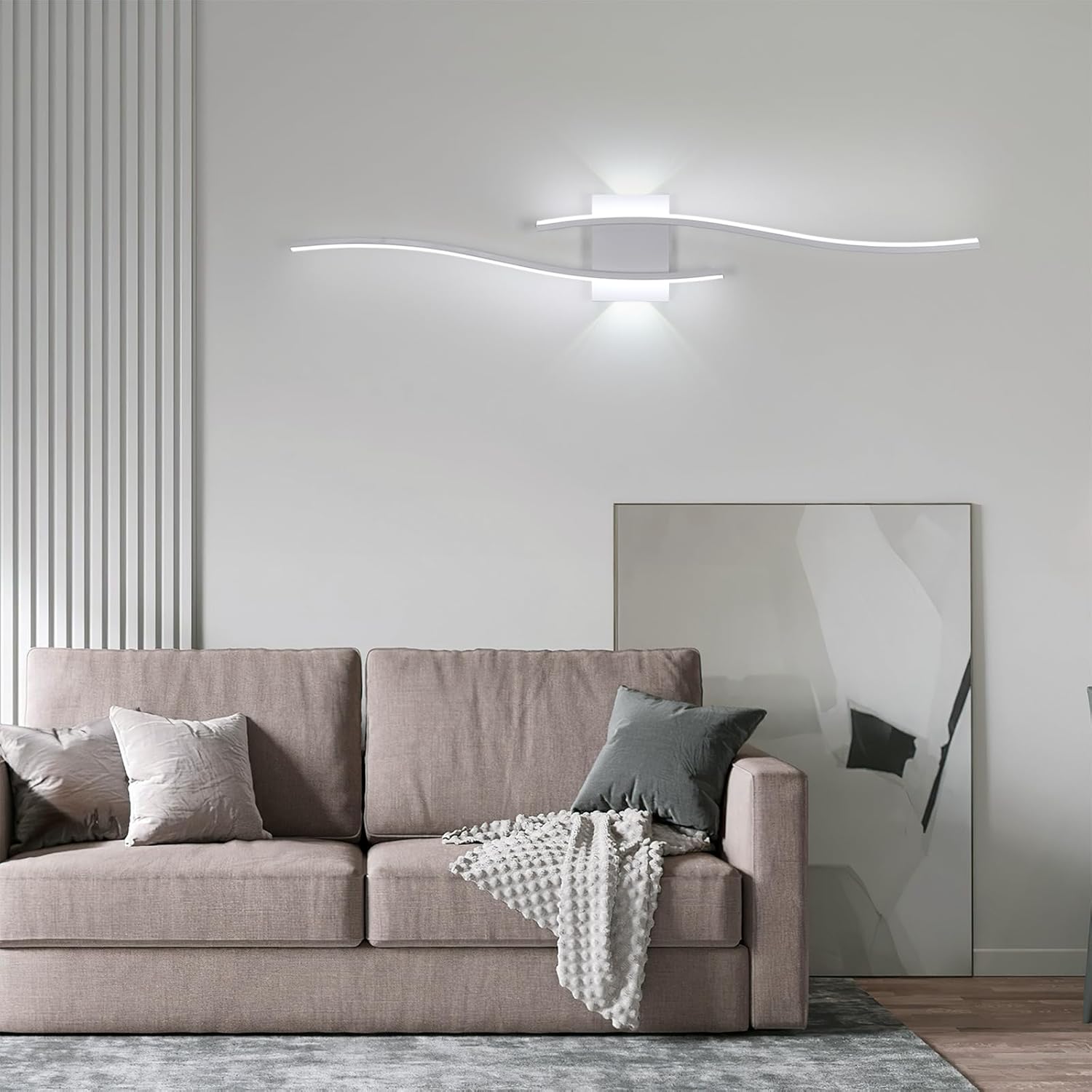 Wall Light - White Aluminium Frame, White Light