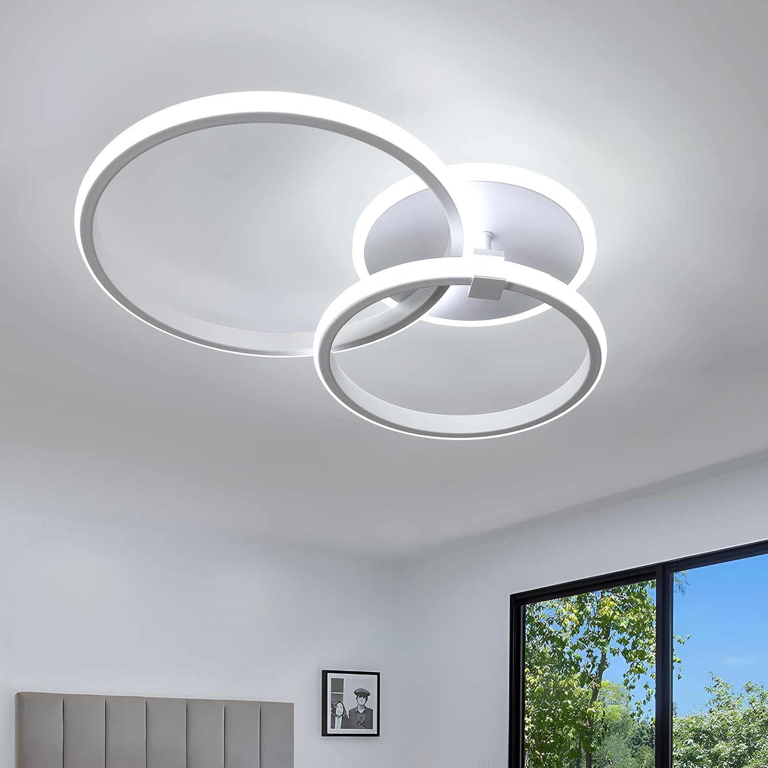 Ceiling Light - White Acrylic Frame, White Light