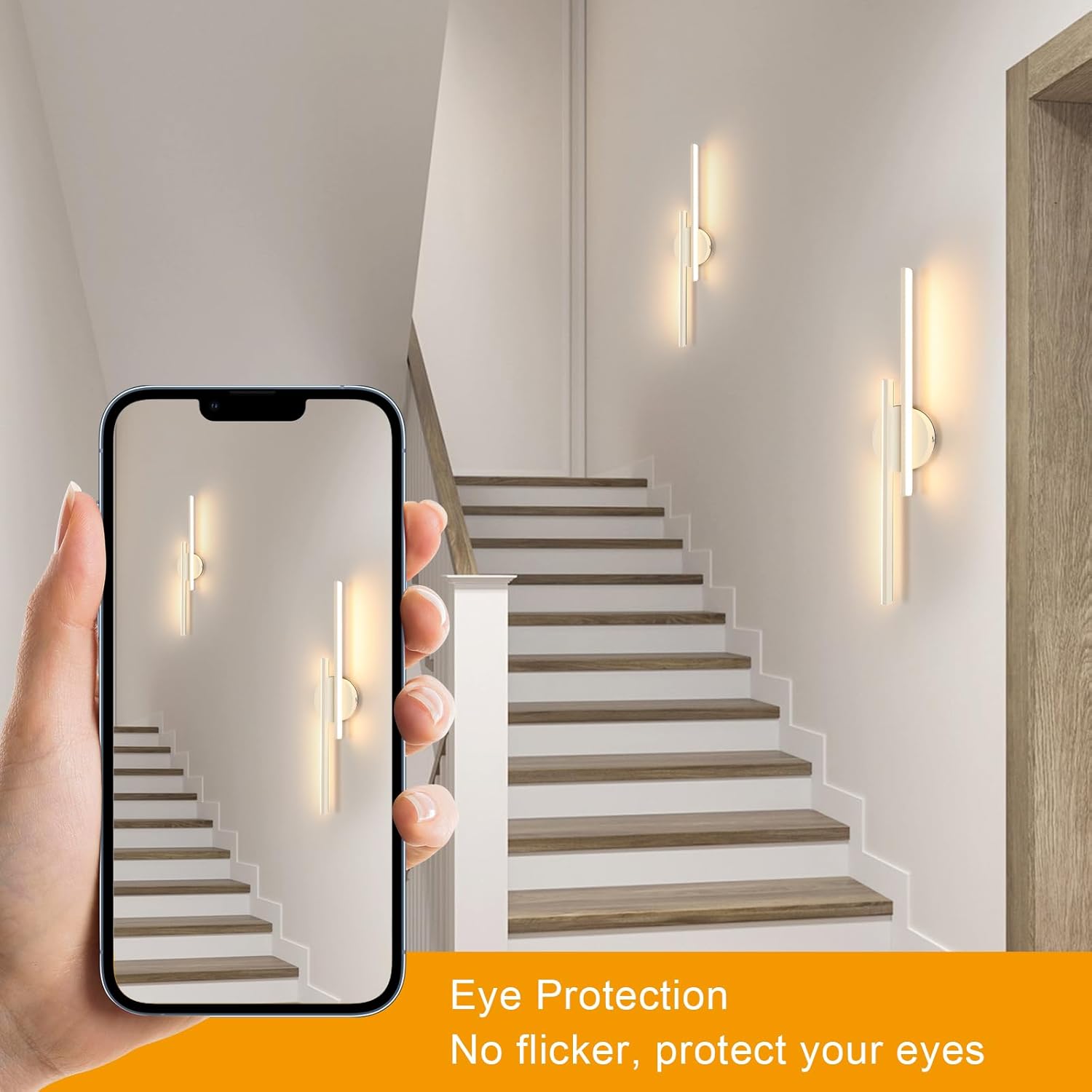Comely Applique Murale LED Moderne, 24W 2700LM Blanc Applique Murale LED Interieur, Lampe Murale LED 60CM Pour Chambre, Salon, Alle à manger, Couloir, Escalier, Blanc Chaud 3000K