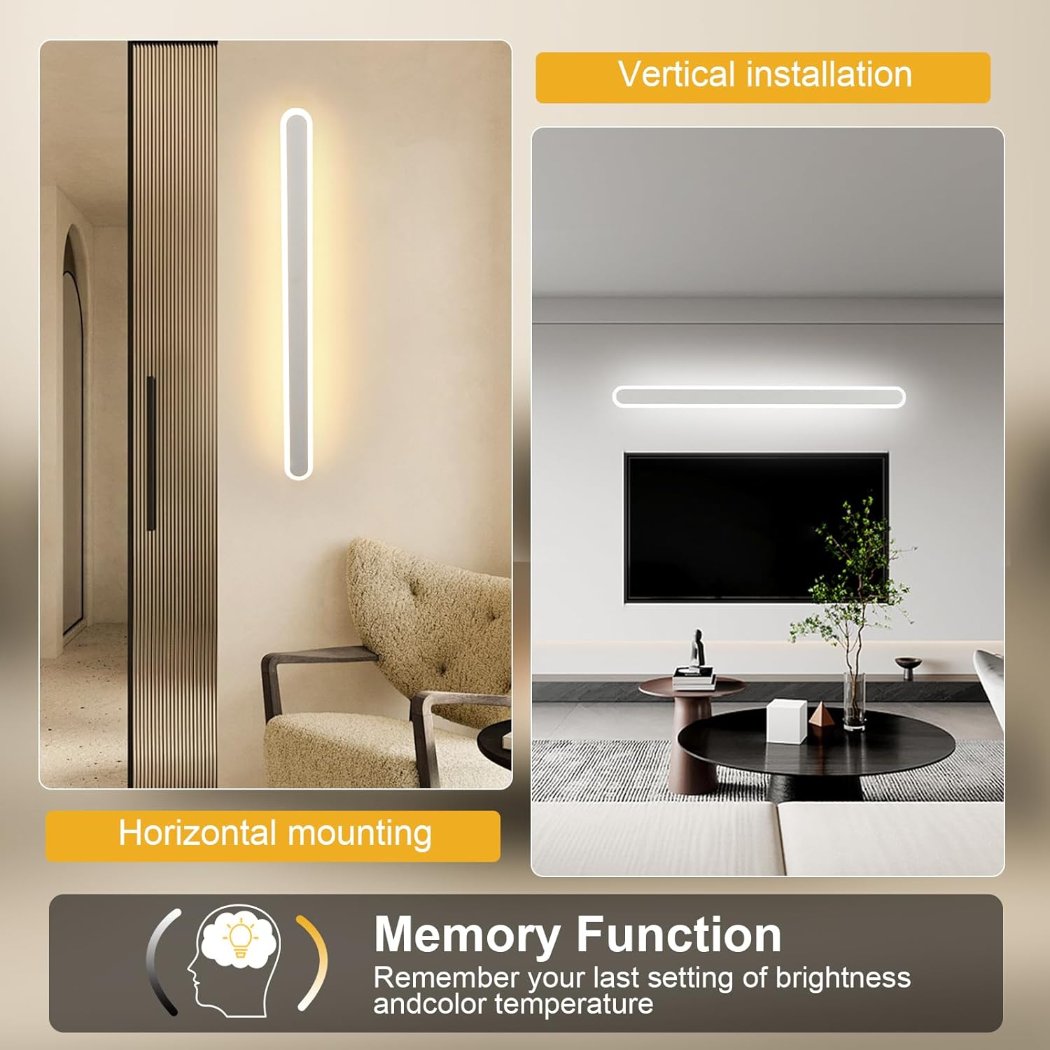 Wandleuchte - Metallrahmen Weiß, Tunable White und dimmbar