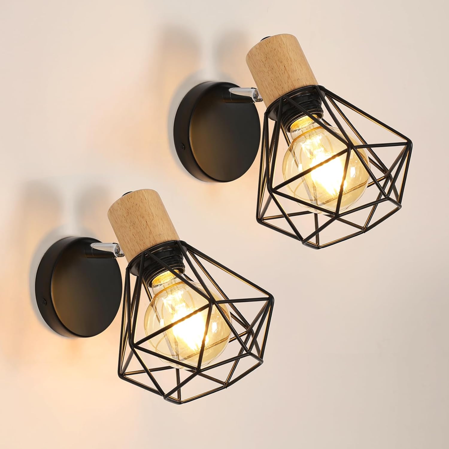 Wall Light - Wood Metal Frame