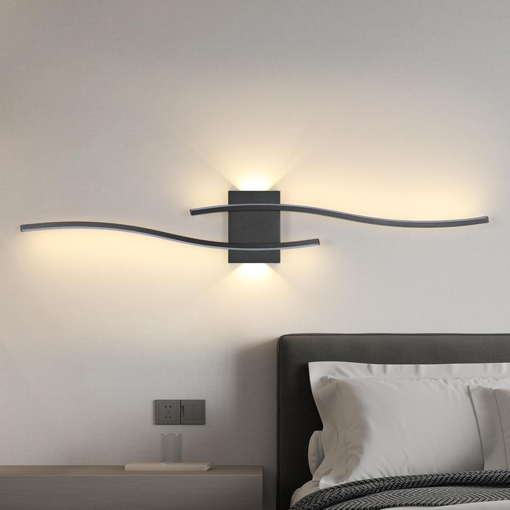 Wall Light - Black Aluminium Frame, Warm Light