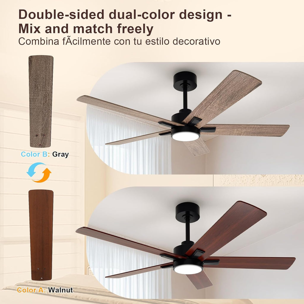 Ceiling Light - Black Wood Frame, Tunable and Dimmable