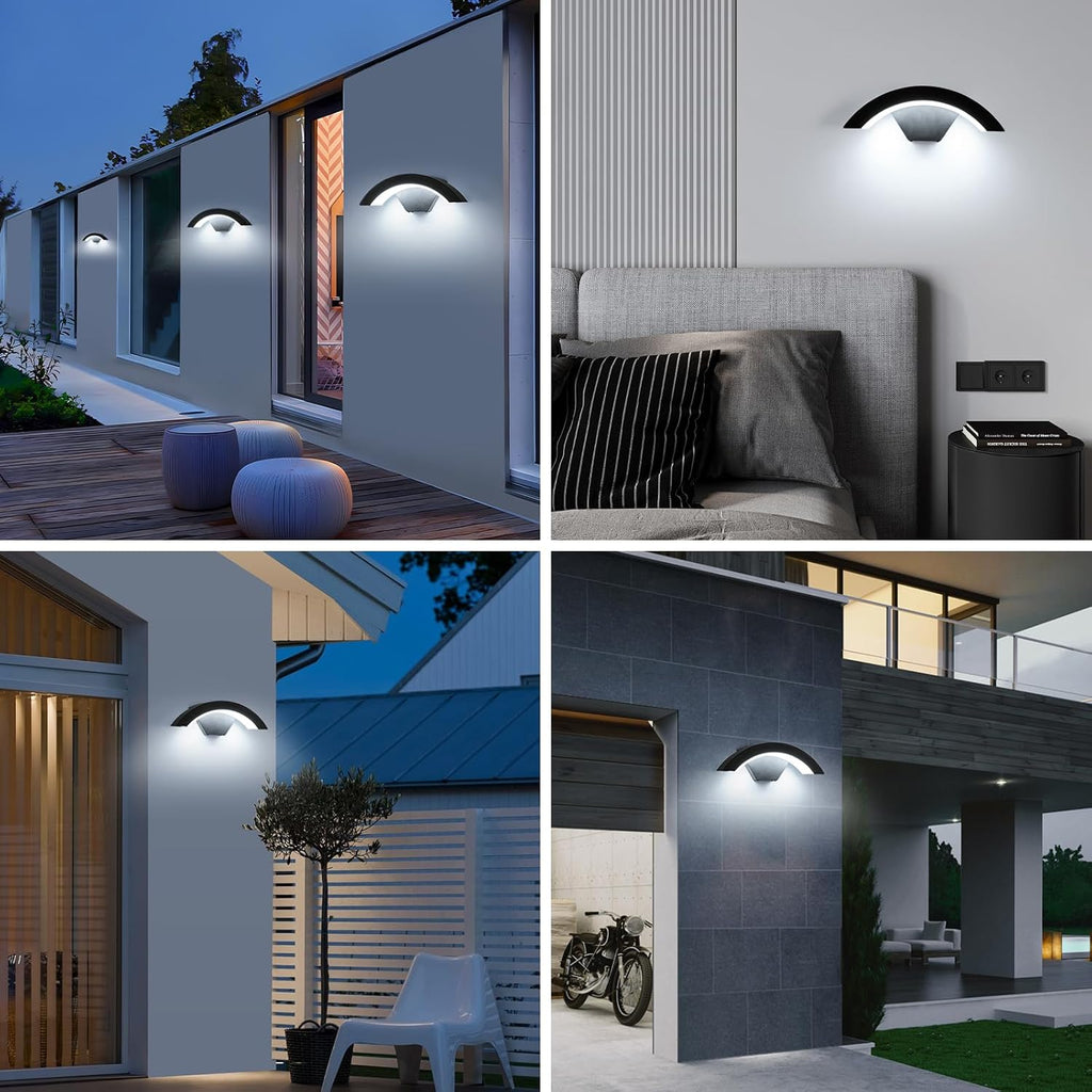 Wall Light - Black Metal Frame, White Light