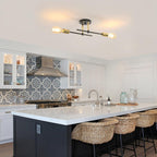 Ceiling Light - Black & Gold Metal Frame