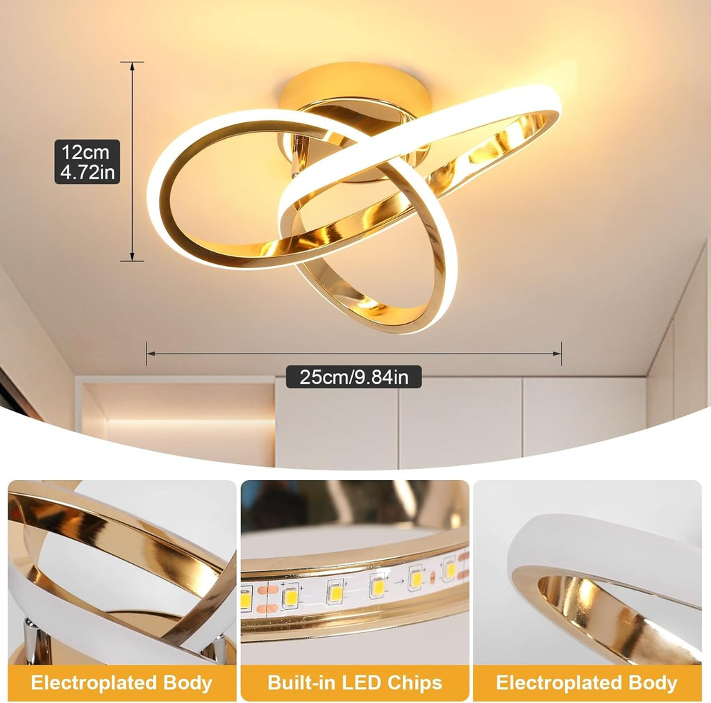 Ceiling Light - Gold Aluminium Frame, Warm Light