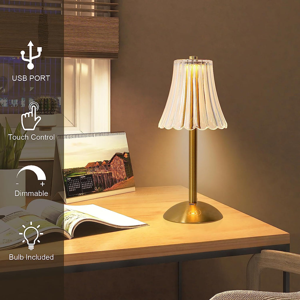 Table Lamps - Gold Plastic Frame, Tunable