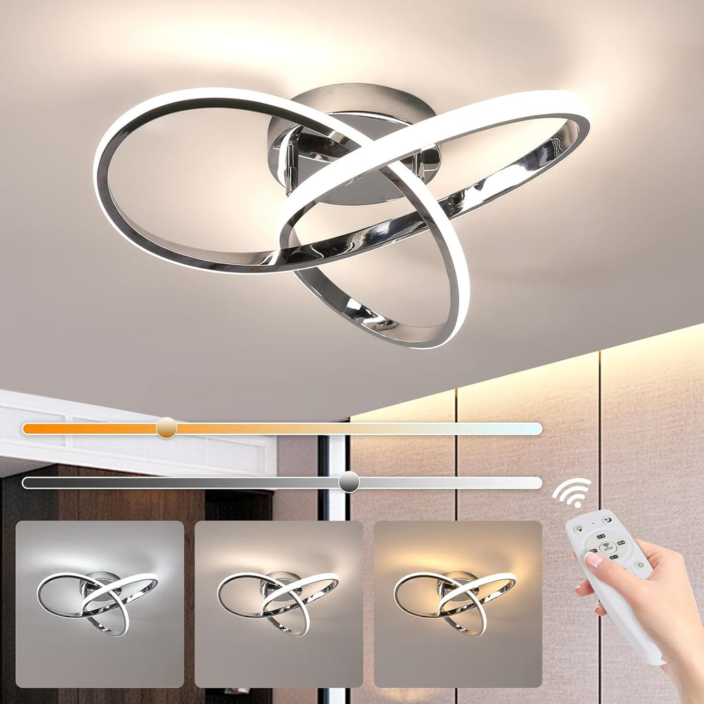 Ceiling Light - Chrome Aluminium Frame, Tunable and Dimmable