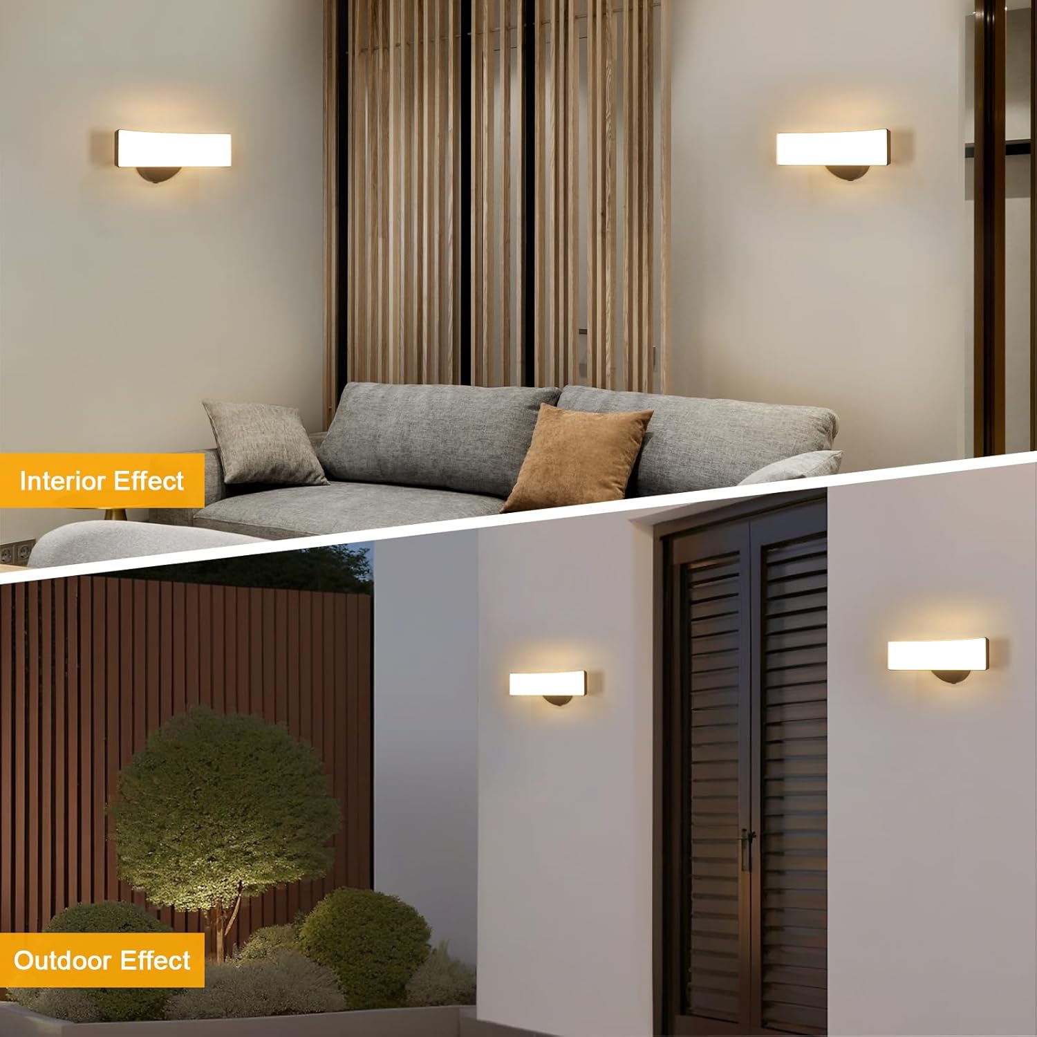 Wall Light - Black Aluminium Frame, Warm Light
