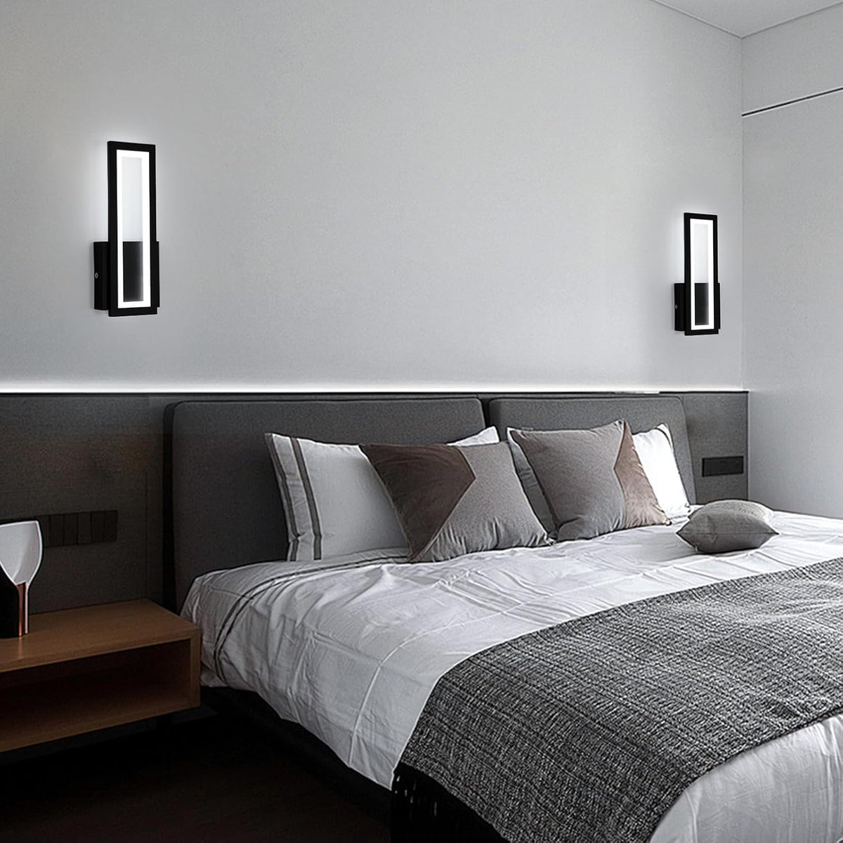 Wall Light - Black Acrylic Frame, White Light