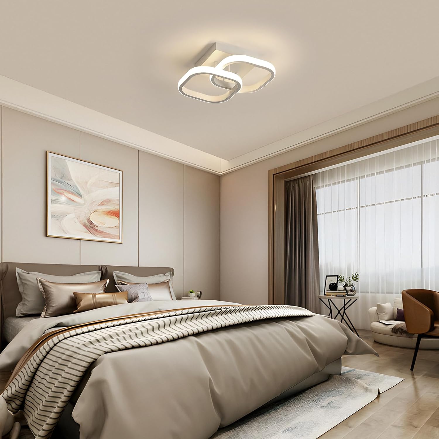 Ceiling Light - White Aluminium Frame, Natural Light