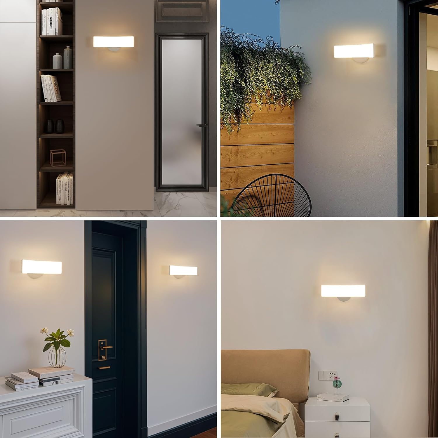 Wall Light - White Aluminium Frame, Warm Light