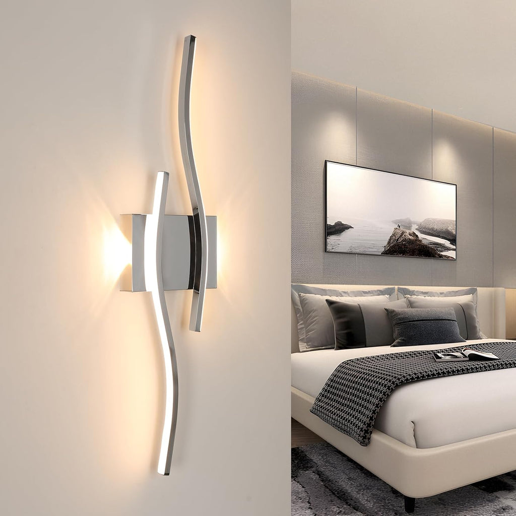 Wall Light - Chrome Aluminium Frame, Warm Light