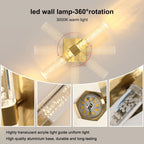 Wall Light - Gold Acrylic Frame, Warm Light