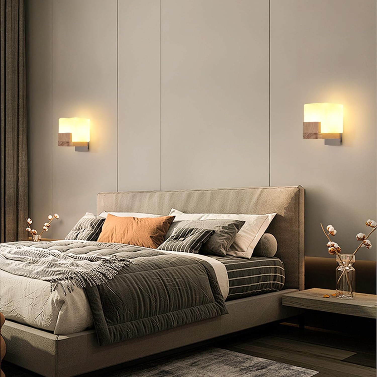 Wall Light - Wood Glass Frame, Tunable