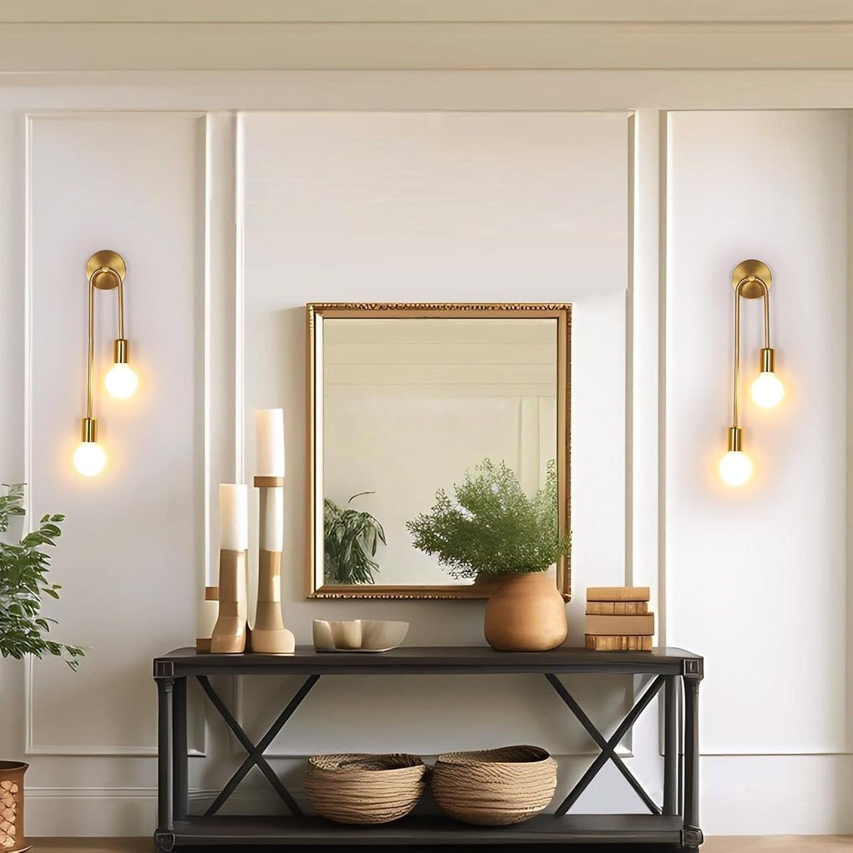 Wall Light - Gold Metal Frame