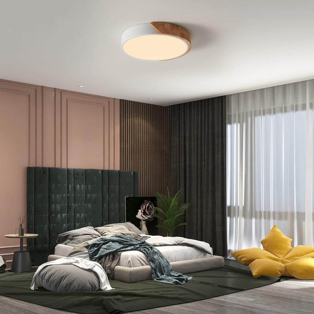 Ceiling Light - White Metal Frame, Warm Light