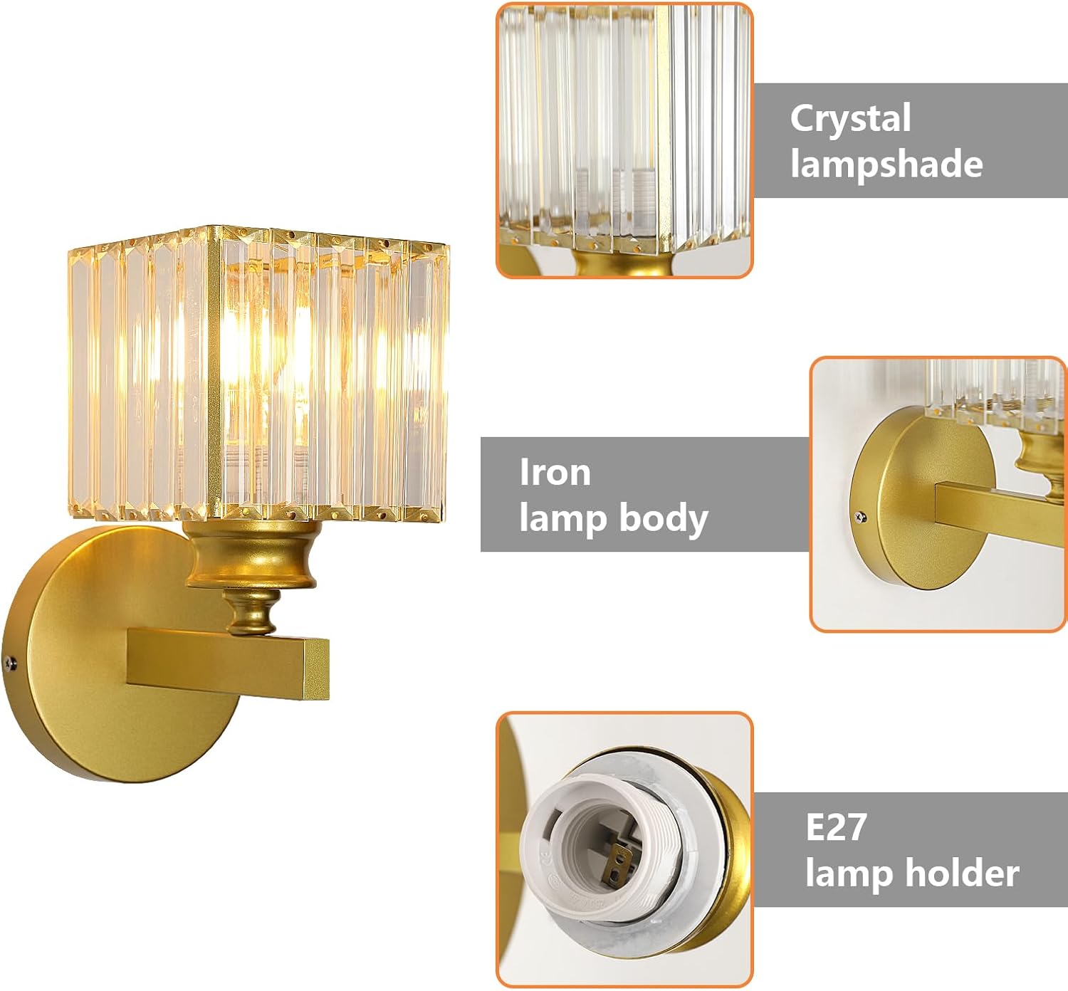 Wall Light - Gold Acrylic Frame