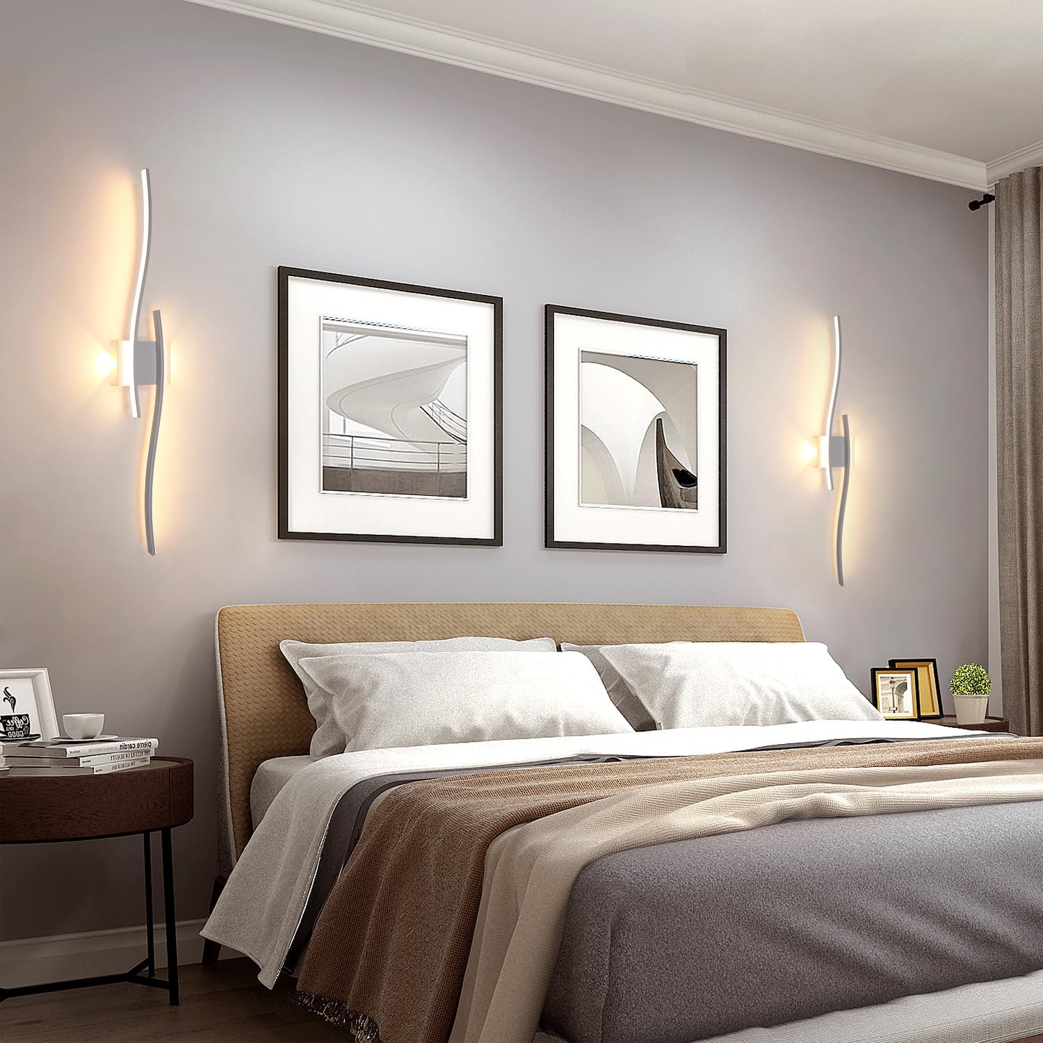 Wall Light - White Aluminium Frame, Warm Light