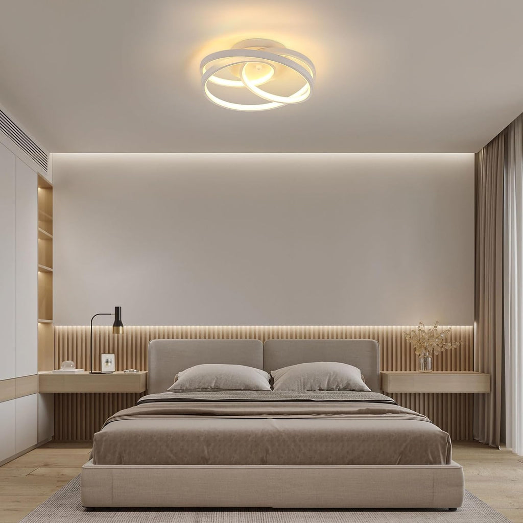 Ceiling Light - White Aluminium Frame, Warm Light