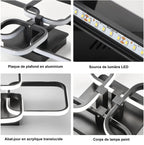 Ceiling Light - Black Aluminium Frame, White Light