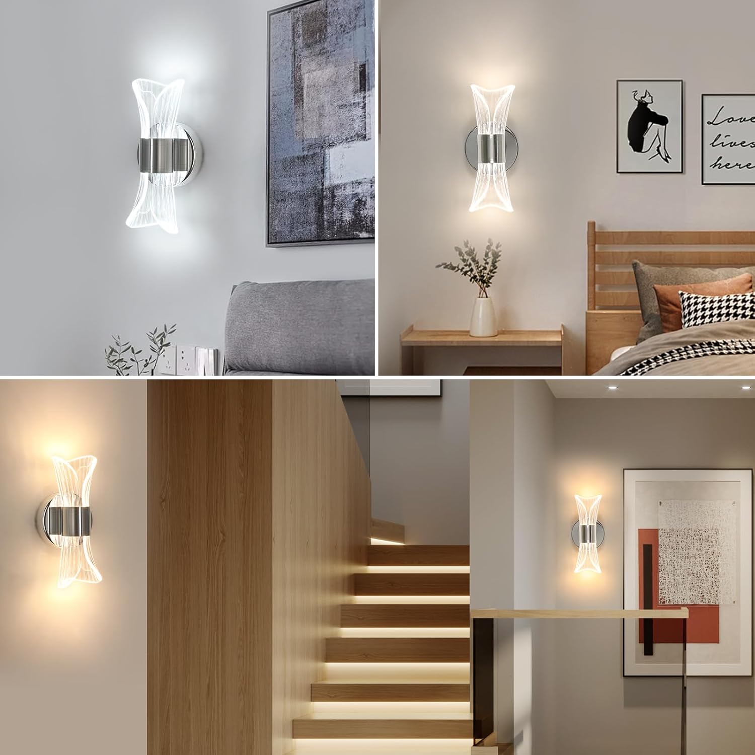 Wall Light - Chrome Acrylic Frame, Tunable
