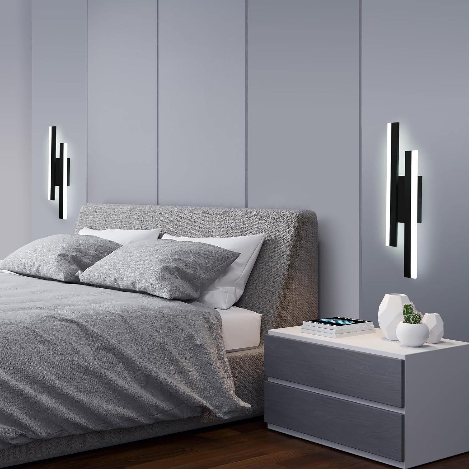 Wall Light - Black Acrylic Frame, White Light