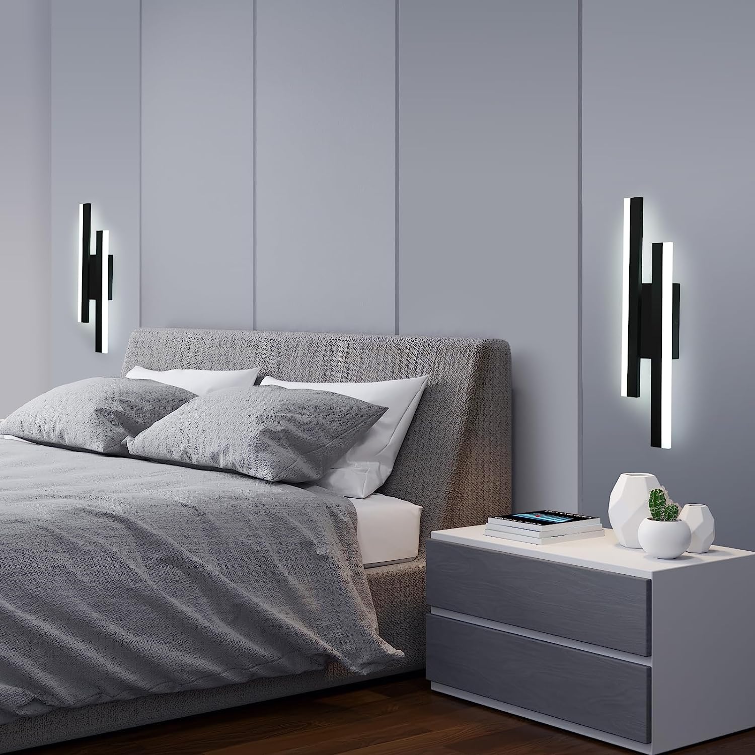 Wall Light - Black Acrylic Frame, White Light