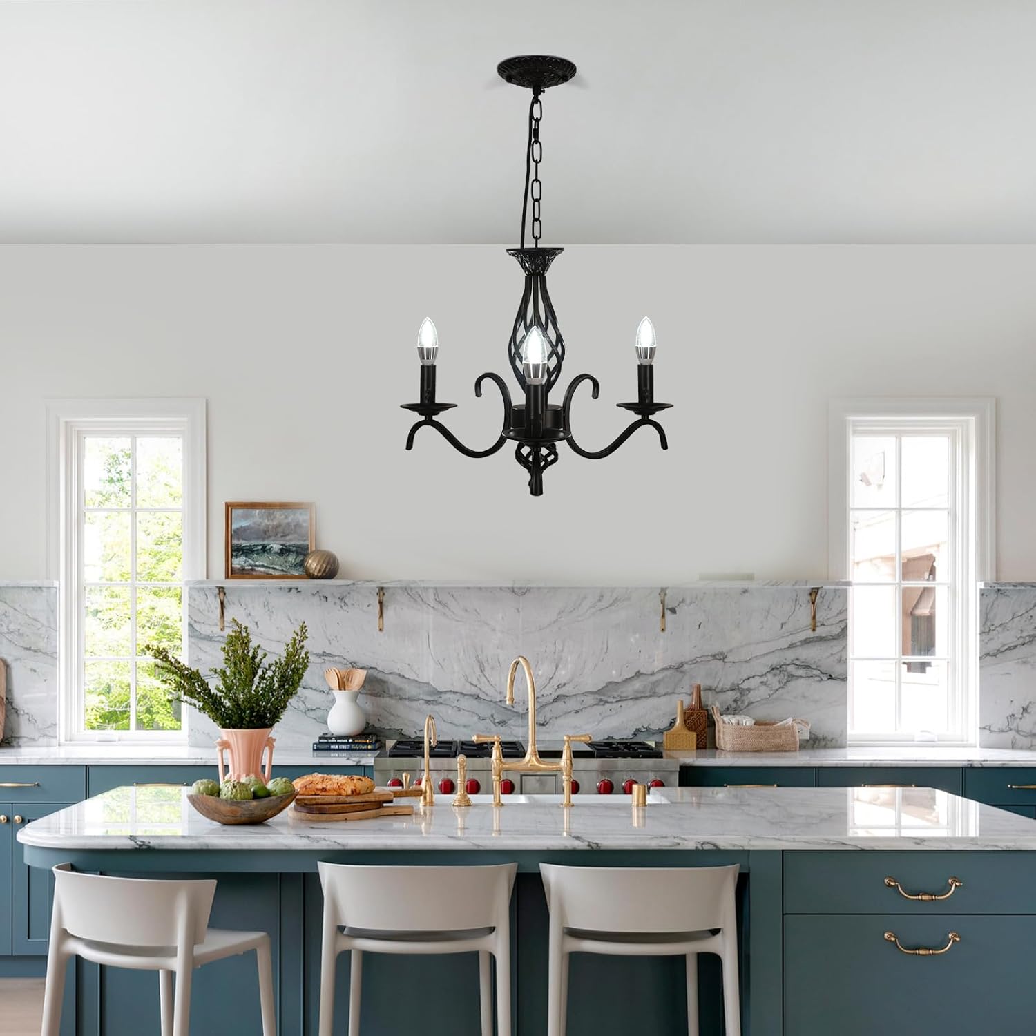 Chandeliers - Black Metal Frame