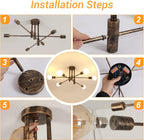 Ceiling Light - Gold Bronze Metal Frame