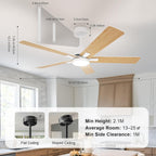 Ceiling Light - White Wood Frame, Tunable and Dimmable