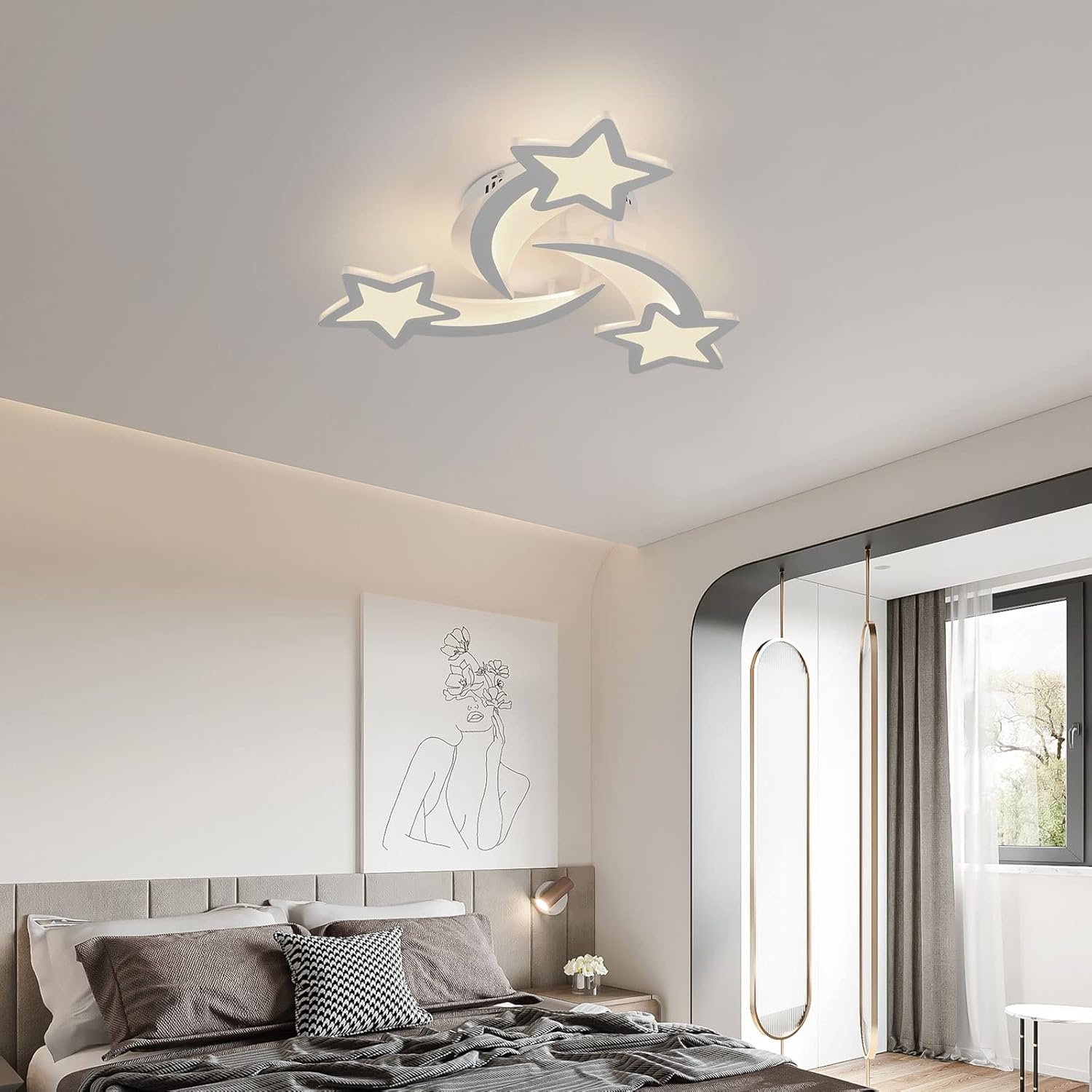 Ceiling Light - White Acrylic Frame, Tunable and Dimmable