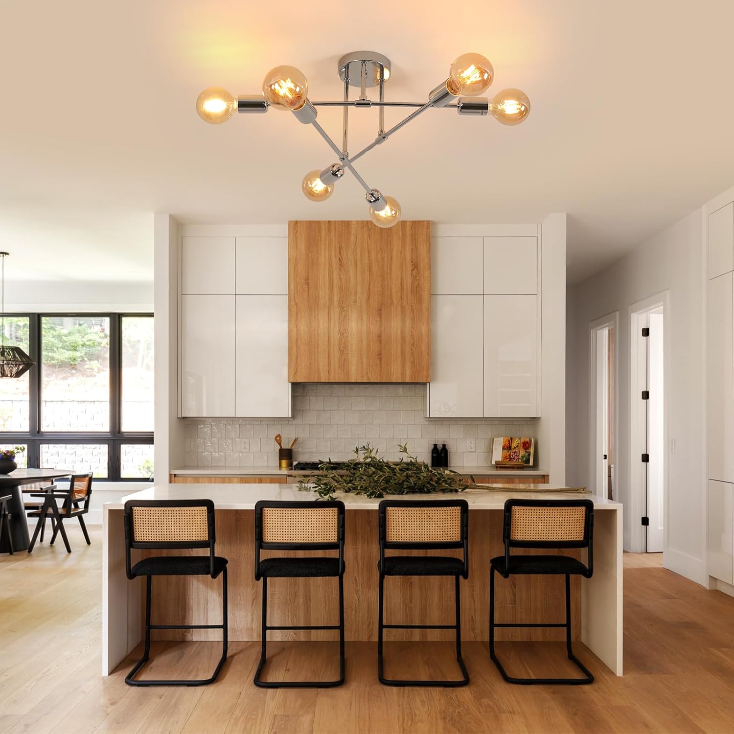 Ceiling Light - Chrome Metal Frame