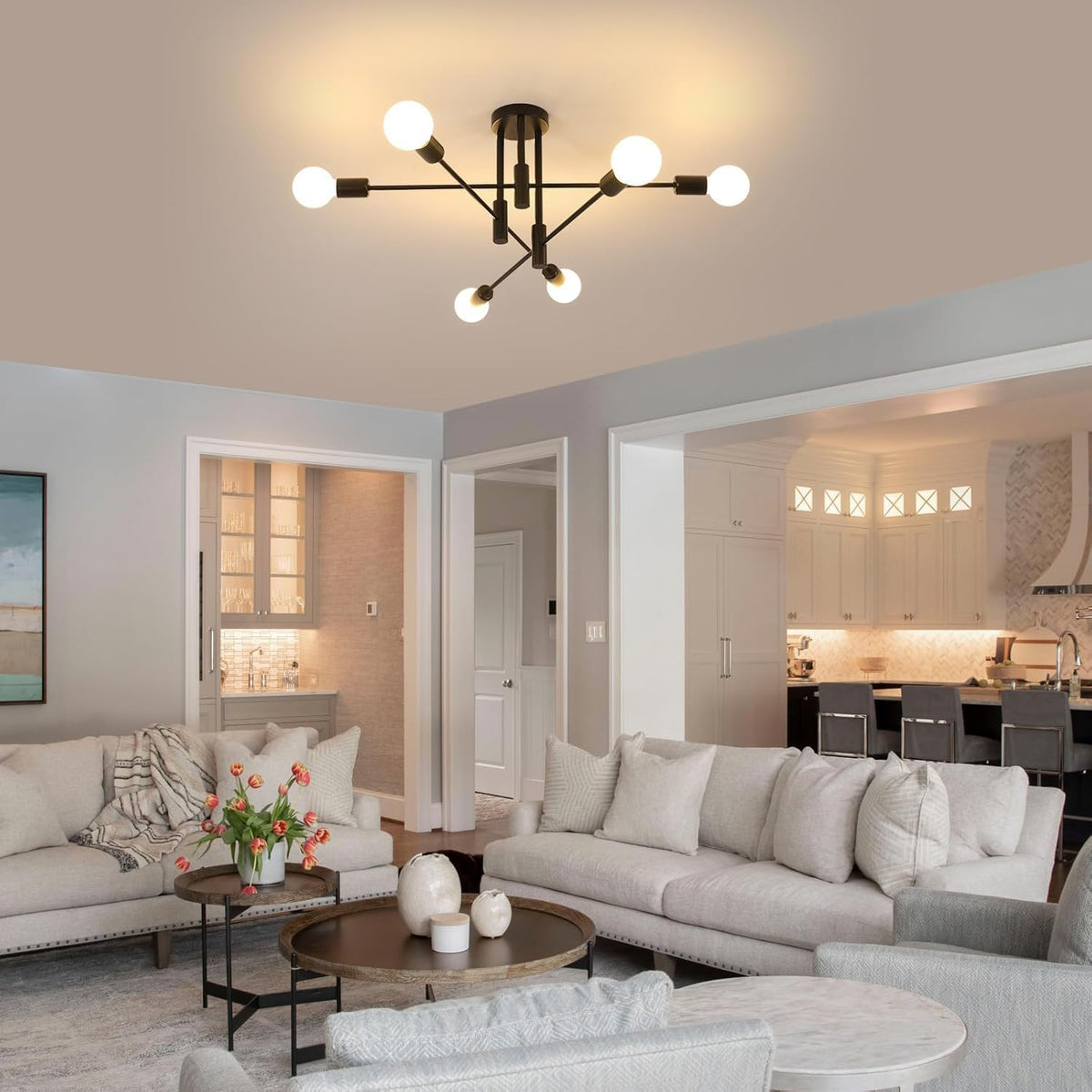 Ceiling Light - Black Metal Frame