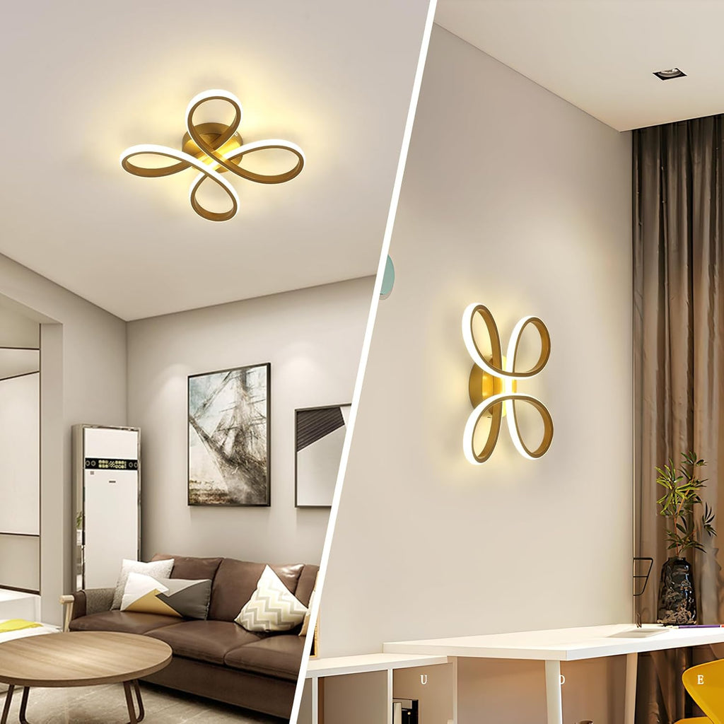 Deckenleuchte – Goldener Aluminiumrahmen, Naturlicht