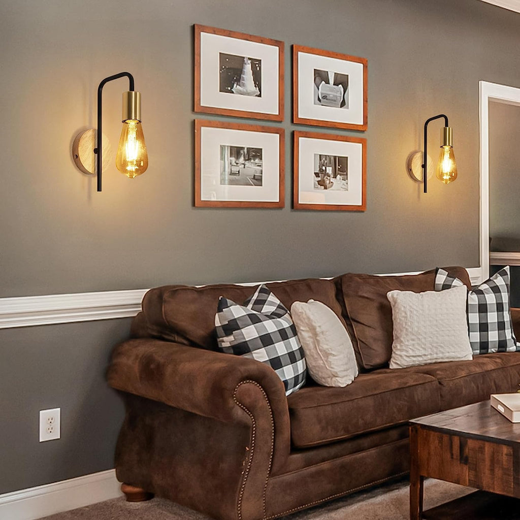 Wall Light - Wood Metal Frame