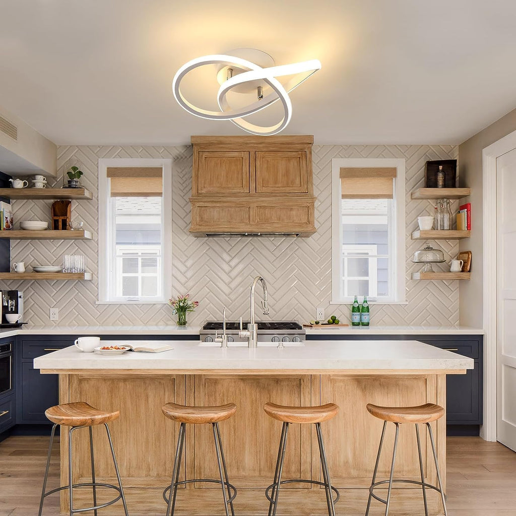 Ceiling Light - White Aluminium Frame, Warm Light