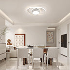 Ceiling Light - White Metal Frame, Natural Light