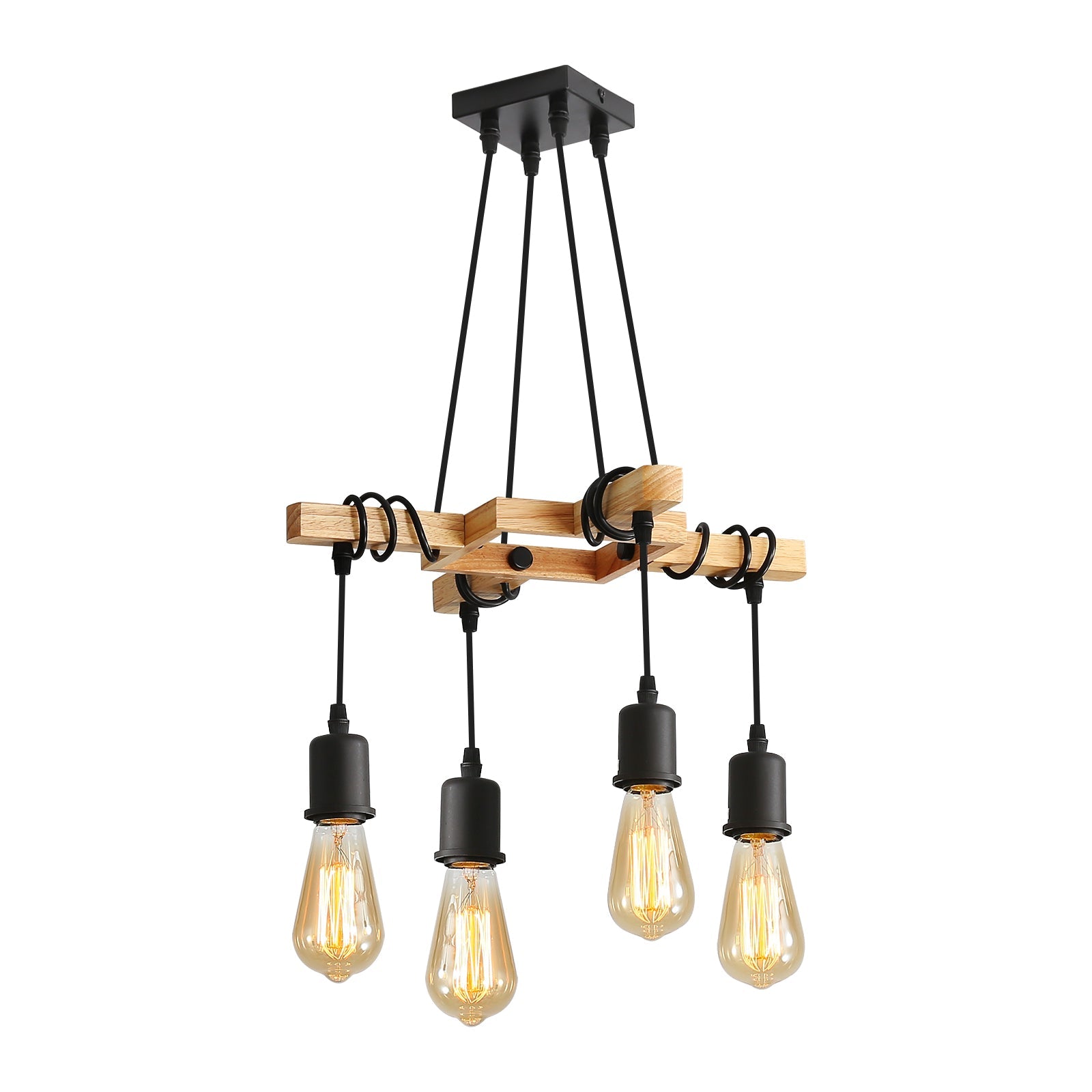Chandeliers - Wood Metal Frame