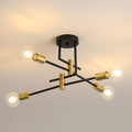 Ceiling Light - Black & Gold Metal Frame