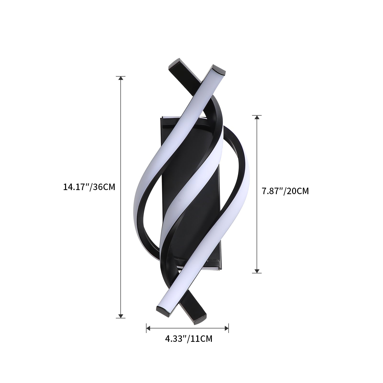 Wall Light - Black Aluminium Frame, Warm Light