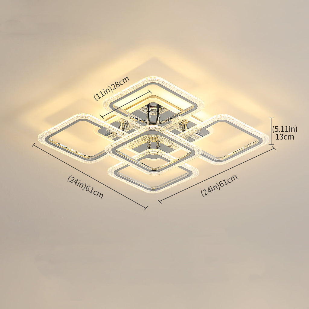 Ceiling Light - Chrome Acrylic Frame, Tunable and Dimmable
