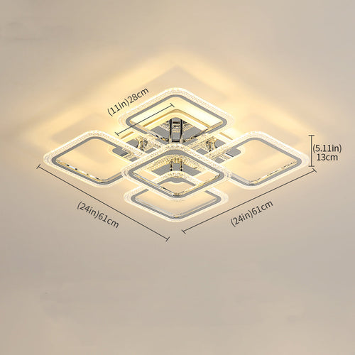 Ceiling Light - Chrome Acrylic Frame, Tunable and Dimmable
