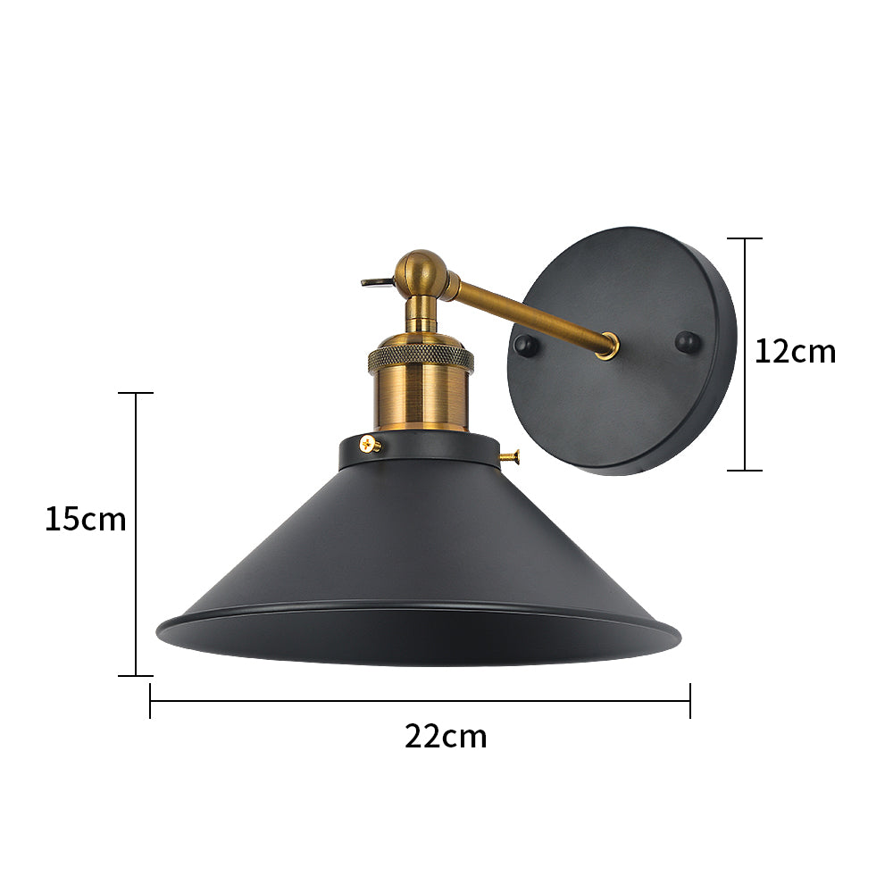 Wall Light - Black & Gold Metal Frame